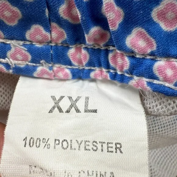 Peter Millar Men's Swim Trunks Blue Printed, Drawstring, Mesh Liner, Summer - Picture 15 of 16